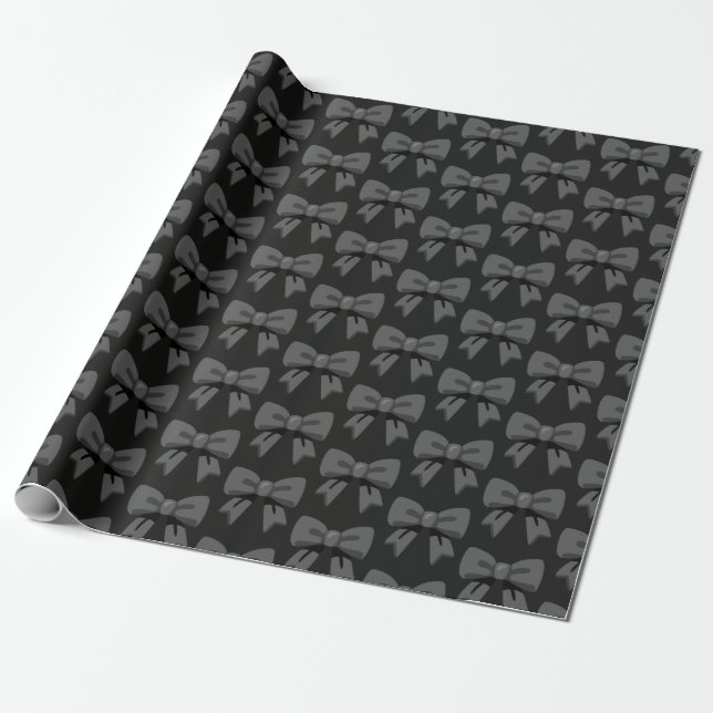 Papel De Regalo Black Bows (Desenrollado)