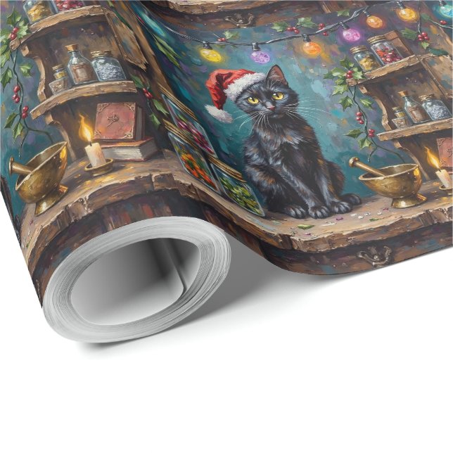 Papel De Regalo Black Cat Christmas Apothecary Magic (Esquina del rollo)