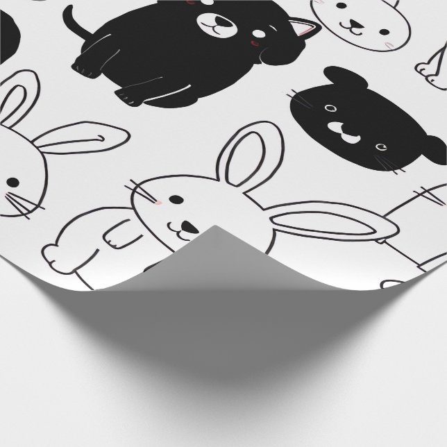 Papel De Regalo Black Cat Gift Wrapping Paper  (Esquina)