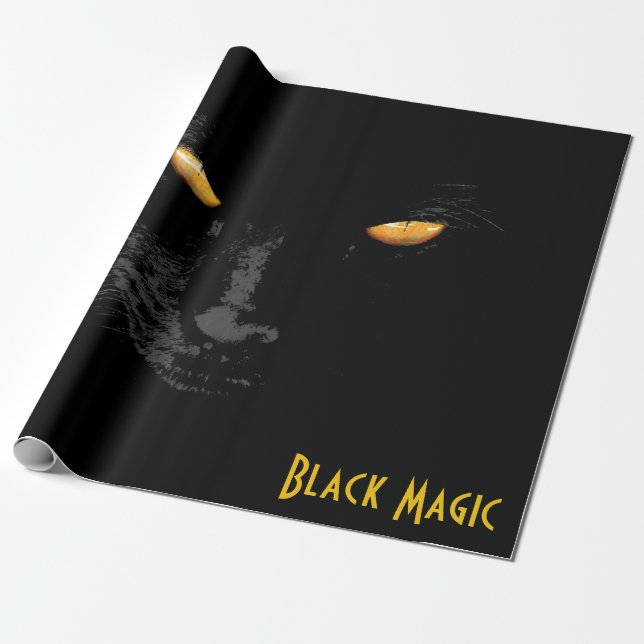 Papel De Regalo Black Cat Magic personalizable divertido (Desenrollado)