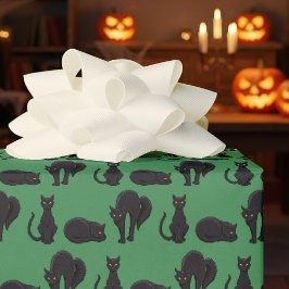 Papel De Regalo Black Cats Halloween Witch's Cat Pixel Art Pattern