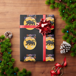 Papel De Regalo black cougar on halloween night