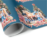 Papel De Regalo Black Cowgirl Winter Scene Horse Merry Christmas<br><div class="desc">Arte de Baile de Cowgirl Designs for the Rodeo Days Store.</div>