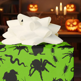 Papel De Regalo Black Creepy Crawy Critters Rats Horror Pattern