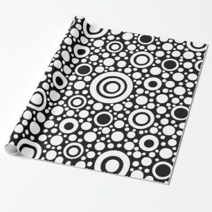 Papel De Regalo Black Dots & Circles Grid + tu trasero.