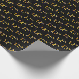 Papel De Regalo Black, Faux Gold 12th (12º) Event