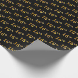 Papel De Regalo Black, Faux Gold 16th (16º) Event
