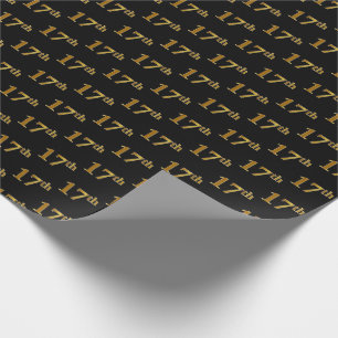 Papel De Regalo Black, Faux Gold 17th (Decimoséptimo) Event