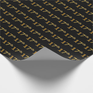 Papel De Regalo Black, Faux Gold 17th (Decimoséptimo) Event