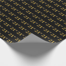 Papel De Regalo Black, Faux Gold 21st (21er) Event