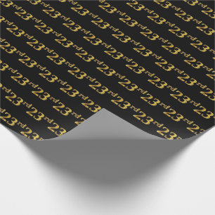 Papel De Regalo Black, Faux Gold 23rd (23er) Event