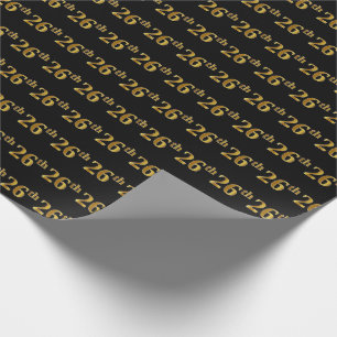 Papel De Regalo Black, Faux Gold 26th (26º) Event