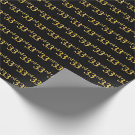 Papel De Regalo Black, Faux Gold 33rd (Treinta Y Tercer) Event