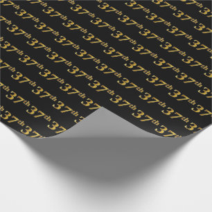 Papel De Regalo Black, Faux Gold 37th (37ª) Event
