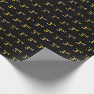 Papel De Regalo Black, Faux Gold 3rd (Third) Event