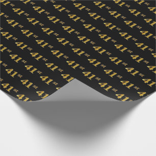 Papel De Regalo Black, Faux Gold 41st (41er) Event
