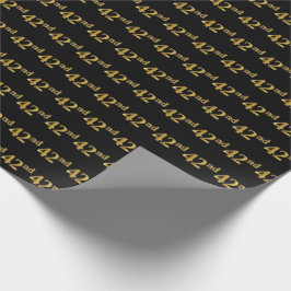 Papel De Regalo Black, Faux Gold 42nd (42º) Event