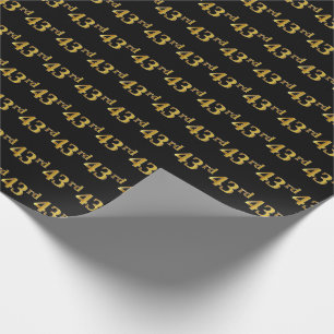 Papel De Regalo Black, Faux Gold 43rd (43er) Event
