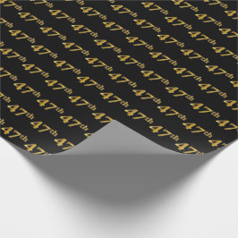 Papel De Regalo Black, Faux Gold 47th (47º) Event