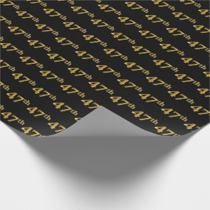 Papel De Regalo Black, Faux Gold 47th (47º) Event
