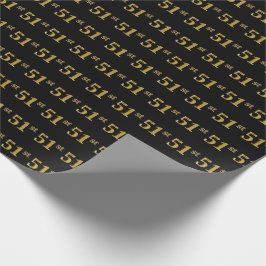 Papel De Regalo Black, Faux Gold 51st (51er) Event