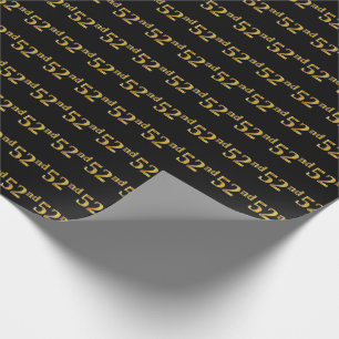 Papel De Regalo Black, Faux Gold 52nd (52º) Event