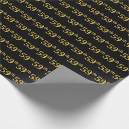 Papel De Regalo Black, Faux Gold 59th (59º) Event