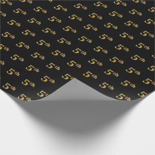 Papel De Regalo Black, Faux Gold 5th (5º evento)