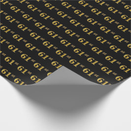 Papel De Regalo Black, Faux Gold 61st (Sexagésimo primer) Event