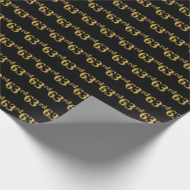 Papel De Regalo Black, Faux Gold 63rd (Sesenta y Tercer) Event