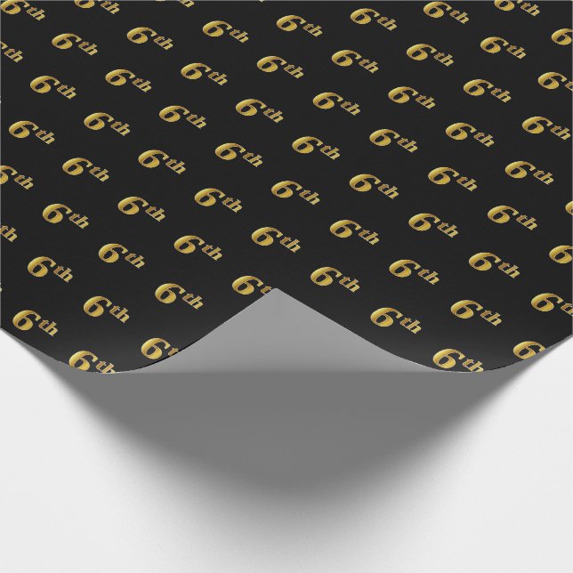 Papel De Regalo Black, Faux Gold 6th (Sexto evento) (Esquina)