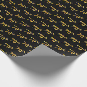 Papel De Regalo Black, Faux Gold 70th (Setx) Event