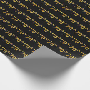 Papel De Regalo Black, Faux Gold 70th (Setx) Event