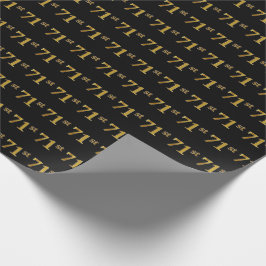 Papel De Regalo Black, Faux Gold 71st (Setenta y Primer) Event