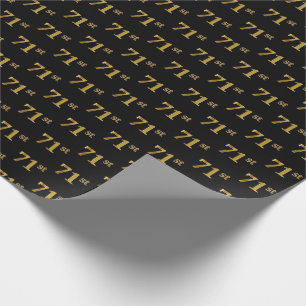 Papel De Regalo Black, Faux Gold 71st (Setenta y Primer) Event