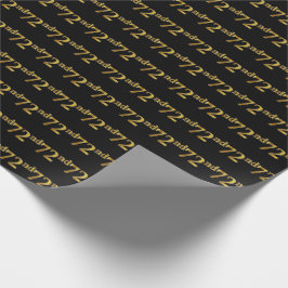 Papel De Regalo Black, Faux Gold 72nd (Setenta y Dos) Event