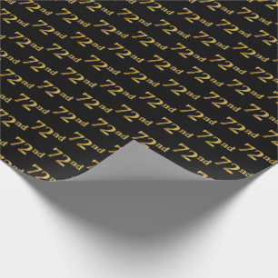 Papel De Regalo Black, Faux Gold 72nd (Setenta y Dos) Event