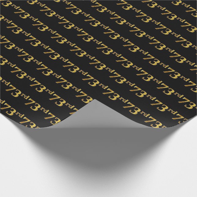 Papel De Regalo Black, Faux Gold 73rd (Setenta y Tercer) Event (Esquina)