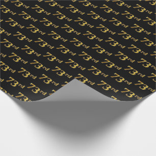 Papel De Regalo Black, Faux Gold 73rd (Setenta y Tercer) Event