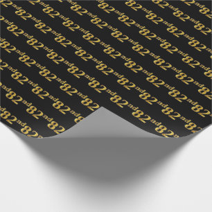 Papel De Regalo Black, Faux Gold 82nd (Ochenta Y Segundo) Event