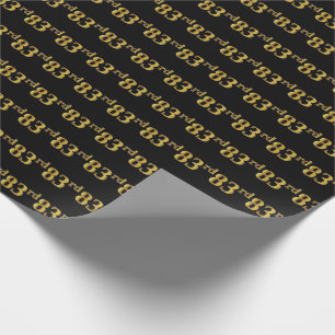 Papel De Regalo Black, Faux Gold 83rd (Ochenta y Tercer) Event