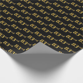 Papel De Regalo Black, Faux Gold 83rd (Ochenta y Tercer) Event