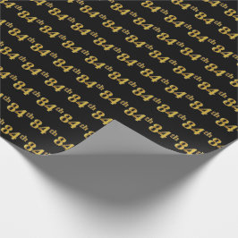 Papel De Regalo Black, Faux Gold 84th (Ochenta y Cuarto) Event