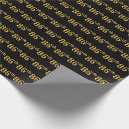 Papel De Regalo Black, Faux Gold 86th (Ochenta y Sexto) Event