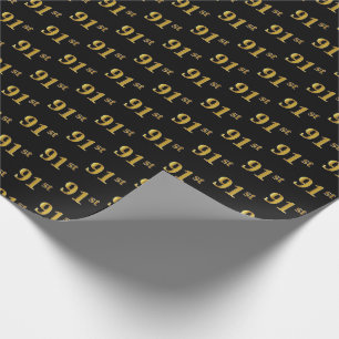 Papel De Regalo Black, Faux Gold 91st (Noventa Y Primer) Event