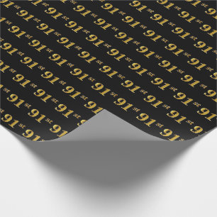Papel De Regalo Black, Faux Gold 91st (Noventa Y Primer) Event