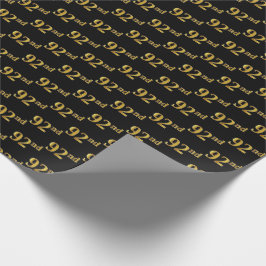 Papel De Regalo Black, Faux Gold 92nd (Noventa y Dos) Event