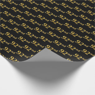 Papel De Regalo Black, Faux Gold 92nd (Noventa y Dos) Event