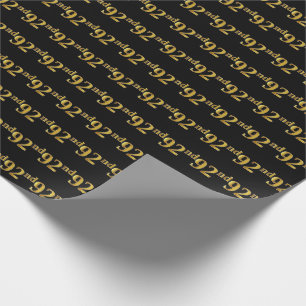 Papel De Regalo Black, Faux Gold 92nd (Noventa y Dos) Event