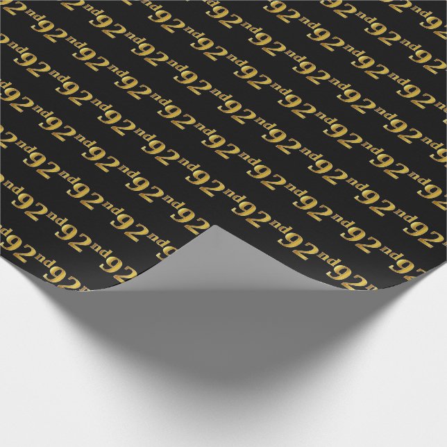 Papel De Regalo Black, Faux Gold 92nd (Noventa y Dos) Event (Esquina)